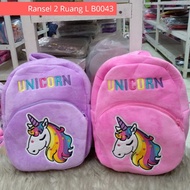 Unicorn doll children's backpack 2 compartments L B0043