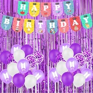 BTS Theme Party Decorations Set Purple Theme Birthday Party Combination Set Wedding Party Supplies