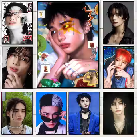 Korean Handsome Singer H-Hyunjin Poster Wall Art Print Poster Decorative Mural Home Decor Gift Unfra