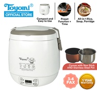 TOYOMI Mini Rice / Porridge Cooker Duo Pot 0.6L [Model: RC 818] - 1 Year Warranty.
