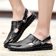 【Hot sale】 crocs men；timberland shoes；sandle women；  Sandal lelaki kulit 2020 sandal merah bersih baru dan sandal kasut