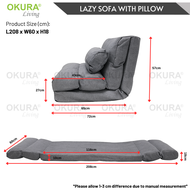 OKURA Adjustable Sofa Bed with Pillow PREMIUM Tatami Floor Sofa Chair Foldable Recliner Kerusi / Kat