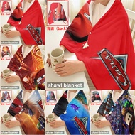 Disney Pixar Cars Flannel Snap-button Blanket, Multi-functional Flannel Shawl, Wearable for Office U