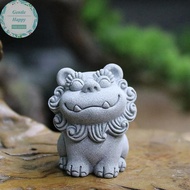 GentleHappy 2pcs Chinese Legend God Beast Statue Cute Gatekeeper God Stone Sculpture Spirit Beast Li