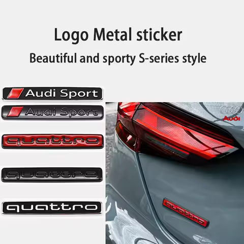 3D Metal S Line Logo Sline Emblem Sport Car Fender Side Badge Sticker For Audi Quattro A3 A4 A5 A6 A