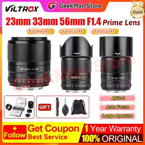 Viltrox 23mm 33mm 56mm F1.4 Auto Focus APS-C Prime Lens Large Aperture for Sony E A6400 A6600 ZV-E10