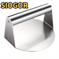 SIOGOR Stainless Steel Grill Press, Round Stainless Steel Smash Burger Press, Steak Burger No Rust B