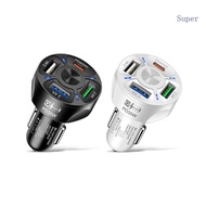 Super Compact Car Charger USB 4 Port Car Charger Fast Charging for Smartphones 12-32V