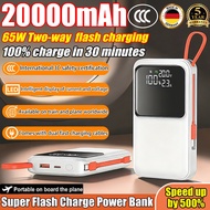 【3C✅ & 65W Super Flash Charge】WP 3C Powerbank 20000mAh Fast Charging uilt-in Cable Capacity Slim Por