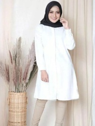 Tunik Putih Kemeja Polos Atasan Wanita Terbaru 2023 Baju Muslim Viral Modern Remaja