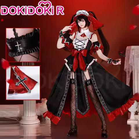 Tokisaki Kurumi Cosplay Costume Anime Date A Live Cosplay DokiDoki-R Women Nightmare Black Dress Cos