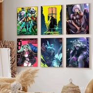 Anime C-Cyberpunk E-Edgerunner Poster Self-adhesive Art Waterproof Paper Sticker Coffee House Bar Ro