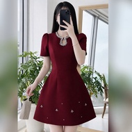 TBD RED STONE BEADED NECK DRESS 60-90KG