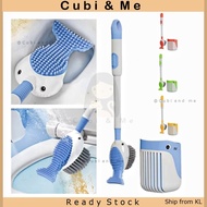 C&M Whale Toilet Brush 360-Degree Cleaning Brush with Silicone Head Wall-mounted Toilet Brush