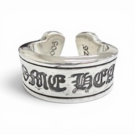成色極佳 △ CHROME HEARTS LG SCROLL LABEL 大號捲軸標籤戒指，925銀，JP16.5尺寸，重5，男士款，強烈建議 ◎