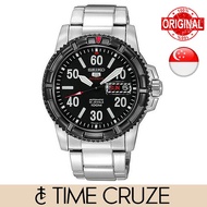 [Time Cruze] Seiko 5 Sports SRP217  Automatic Stainless Steel Charcoal Black Dial Men Watch SRP217K1 SRP217K