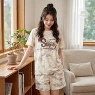 Suria Cotton Women's Home Wear Set - Set Shorts Cool T-shirts for Summer Outings and Streetwear Pers