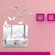 Mirror Sticker Large Square Butterfly Mirror Sticker Living Room Study Wall Decorative Painting Supply 8CQP