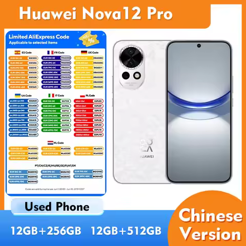 Huawei Nova 12 Pro 4G SmartPhone 256GB 512GB ROM 6.76 inches 1224x2776px 4600mAh HarmonyOS 4.0 Used 