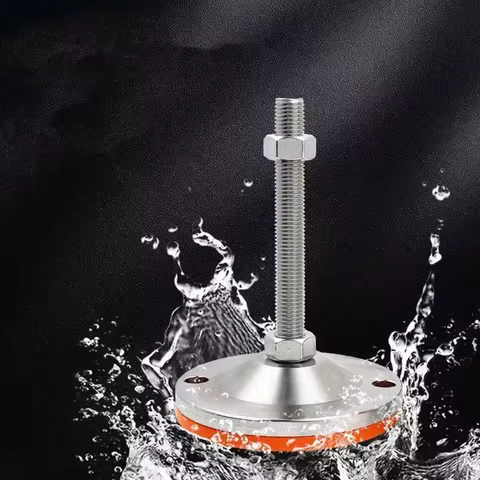1Pcs Heavy Duty Adjustable Leveling Feet M8 M10 M12 M14 M16 Anti-Vibration Rubber Base D40 D50 D60 D