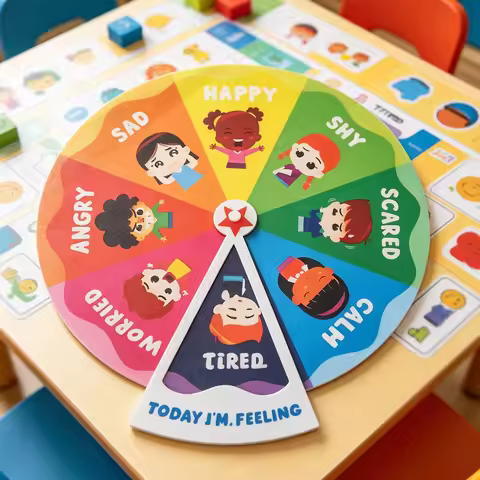 Felt Emotion Expression Disc, My Feelings Wheel, Interactive Facial Expression Teaching Aid Chart, E