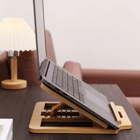 Adjustable Portable Laptop Table Stand Nanmu Wood Ipad Stand Laptop Stand Desktop Laptop Bracket Hei