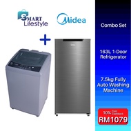【COMBO】Midea 163L 1-Door Refrigerator  MDRD229FGD42-MY + Midea 7.5kg Fully Automatic Washing Machine