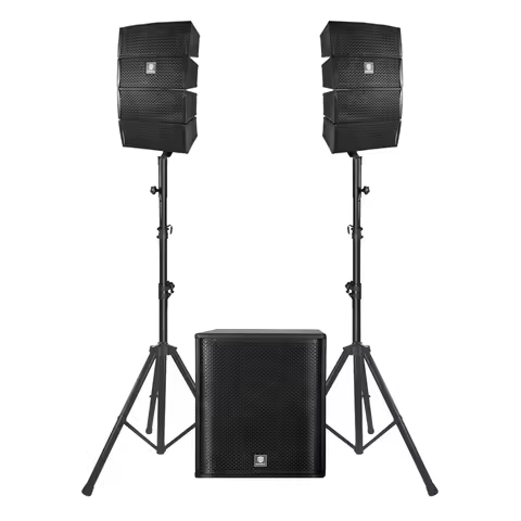 PRORECK Club 3500 15 inch subwoofer 3000W DJ Powered PA Speaker System Combo Set with 8 Array Speake