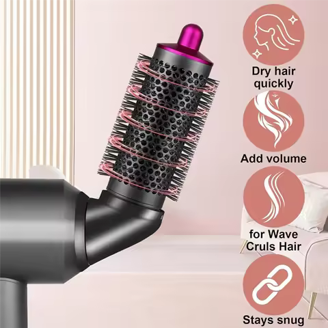 A76G-Round Brush Attachment For Dyson Airwrap With Adaptor For Dyson Hair Dryer Accessories, Round V