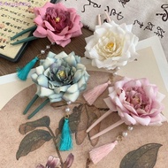 QUENTIN Hanfu Hairpin, Hair Comb Simulated Flowers U Shape Hair Stick, Retro Pearl Hair Chopstick Hanfu Headwear Flower Hair Clip Cheongsam Accessories