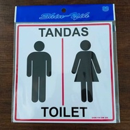Office Sticker / Sticker Sign Board SW205 Toilet Sign / Sticker Tandas (8" x 8")