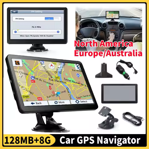 Car GPS Navigation 7 Inch HD TFT Touch Screen FM Transmitter Sat 256MB+8G Navigation System Australi