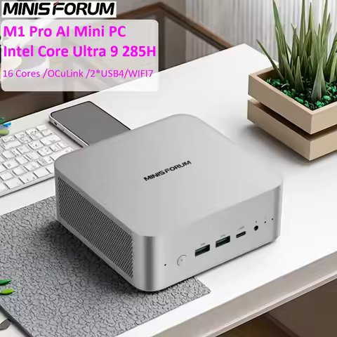 Intel Core Ultra 9 285H AI Mini Computer MINISFORUM Gamer Mini PC OCuLink 16 Cores 2*USB4 Dual Speak