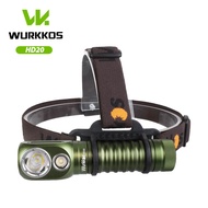Wurkkos HD20 USB C Rechargeable Headlamp 21700 Flashlight 2000lm Dual LED LH351D and XPL with Magnet