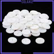 [Colaxi2] 50x Round Shell Buttons Craft Sewing Button Clothing Accessories 0.79inch - White, 2cm