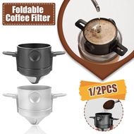 Foldable Coffee Filter Stainless Steel Easy Clean Reusable Coffee Funnel Paperless Pour Over Holder Coffee Dripper