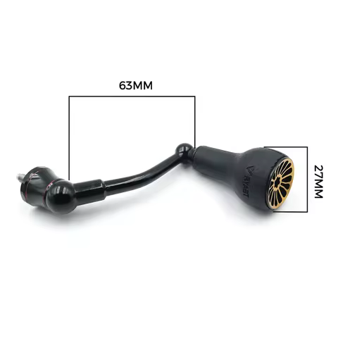 63mm Spinning Handle with TPE Black Knob 27mm Compatible for Shimano Stradic FL FM Stella Vanford Va