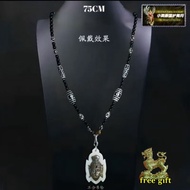 泰国佛牌🙏黑玛瑙 三眼天珠 九眼天珠 财神天珠 佛牌链子 直径8mm周长75cm