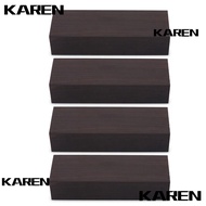 KAREN1 4PCS Ebony Wood Lumber, Ebony Color Ebony Ebony Handle Plate, Durable 12cm x 4cm x 2.5cm(4.72