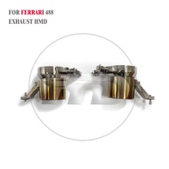HMD Exhaust System for Ferrari 488 GTB Pista Spider V8 3.9T Golden Titanium Tips