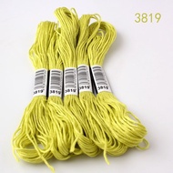 5 Skeins DMC Thread 3829-ECRU Cross Stitch 8 Meters Premium Rainbow Color Embroidery FlossCotton Thr