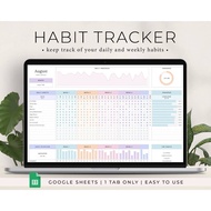 Habit Tracker Spreadsheet, 2026 Digital Planner, Daily Habit Planner, Weekly Habits, Goal Planner Da