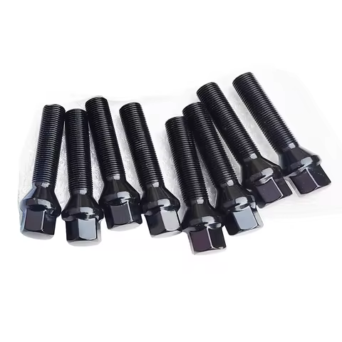 10PCS Cone Studs Screw 12x1.5| 2x1.25| 14x1.5| 14x1.25 |40mm |45mm| 50mm| 55mm Cone Seat Car Wheel N
