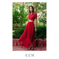 Kemissara Set (Twist top & Skirt Tulle) - Red