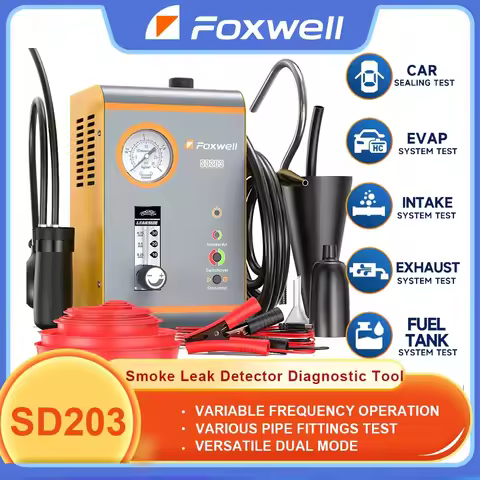 12V Automotive Smoke Machine FOXWELL SD203 Built-in Air Pump EVAP Vacuum Leak Detector Car Pipe Leak