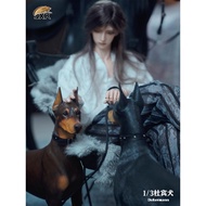 [Premium] Ready Stock JXK 1/3 Doberman X32102 Animal Model Pet Can Match 40cm Soldier Doll Figure