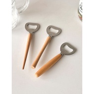 Ins Style Stainless Steel Bottle Opener with Oak Handle Beer Bottle Opener Bottle Opener