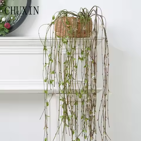 C6233 4.26ft Artificial Plant Willow Leaf Branch Ceiling Hanging Vine DIY Wedding Floral Arrangement
