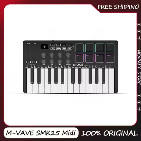 M-VAVE 25-Key MIDI SMK-25 Control Keyboard Mini USB Keyboard MIDI Mini Portable USB Keyboard MIDI Co