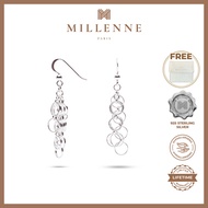 MILLENNE Millennia 2000 Entangled Hook Silver Dangle Earrings with 925 Sterling Silver
